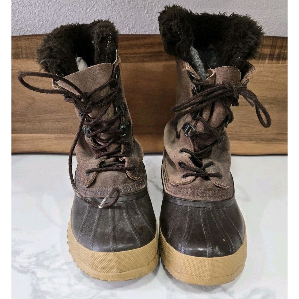 Eddie Bauer Lined Winter Duck Boots Womens US Size 7 Sorel Liner Canada Made